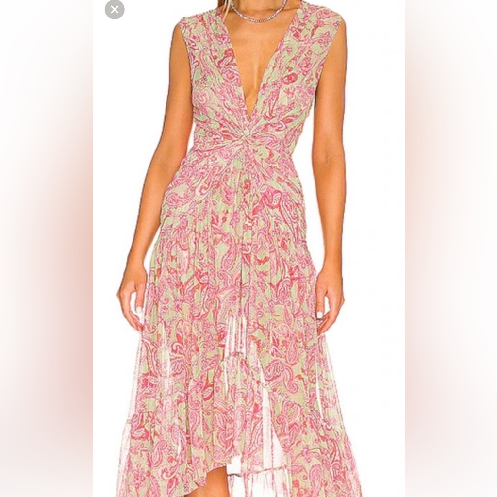 Misa La Twist Front Hi-Low Dress